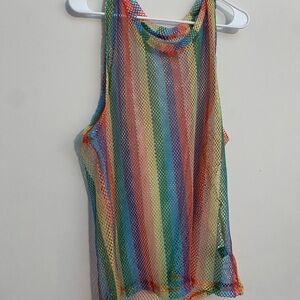 SHEIN Multicolor Mesh Tank Top